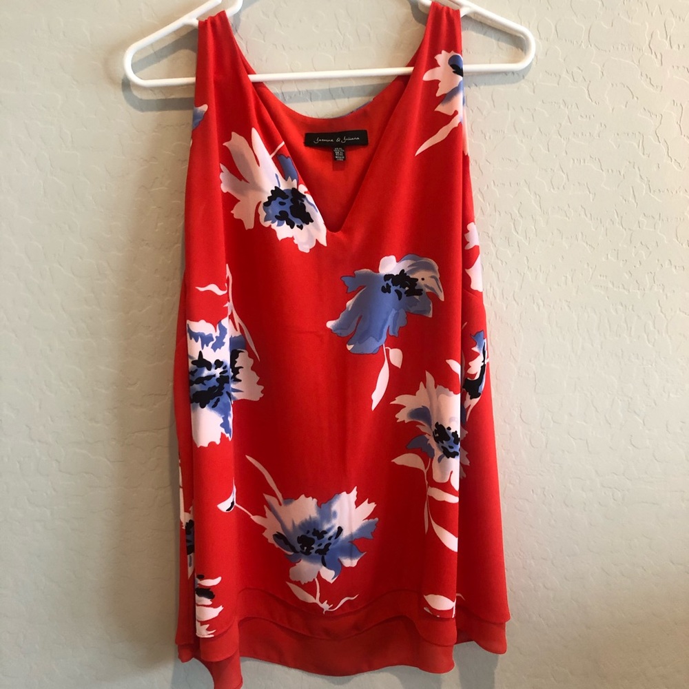 Jasmine & Juliana Red Sleeveless Top XL. Gorgeous